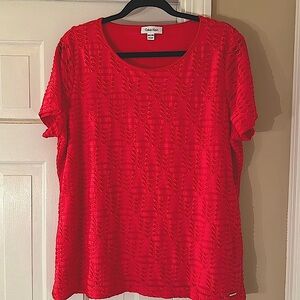 Ladies Calvin Klein XXL Layered Pullover Shirt. Hot Pink. New without tags.